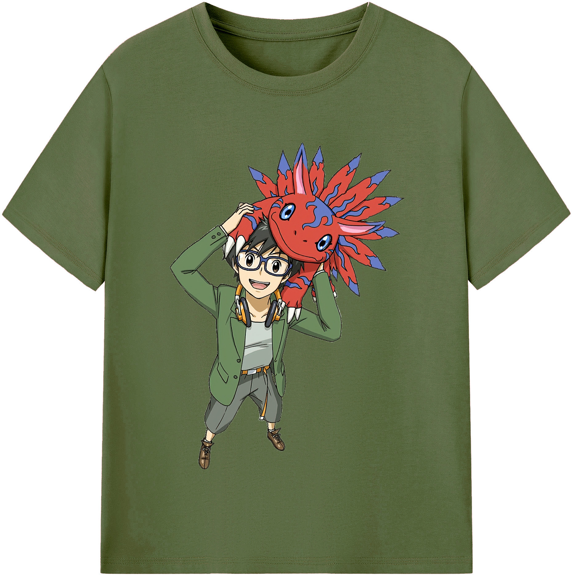 （画像用） Digimon デジタルモンスター/デジモン 綿100％半袖Tシャツ（フロントプリント）